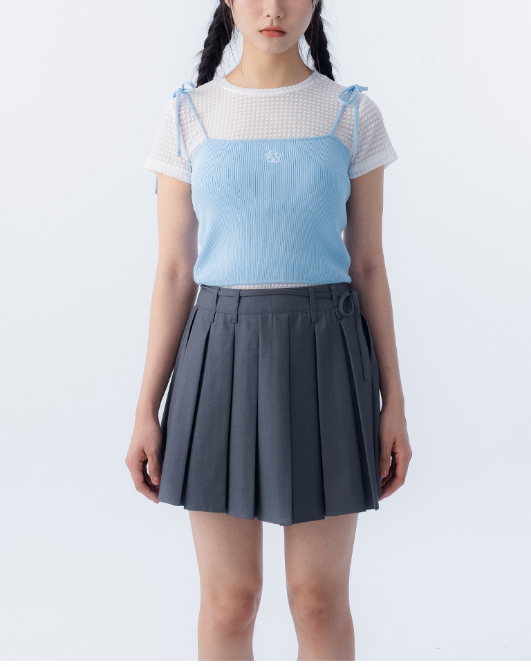 フラワー刺繍ニットキャミソール 3色展開