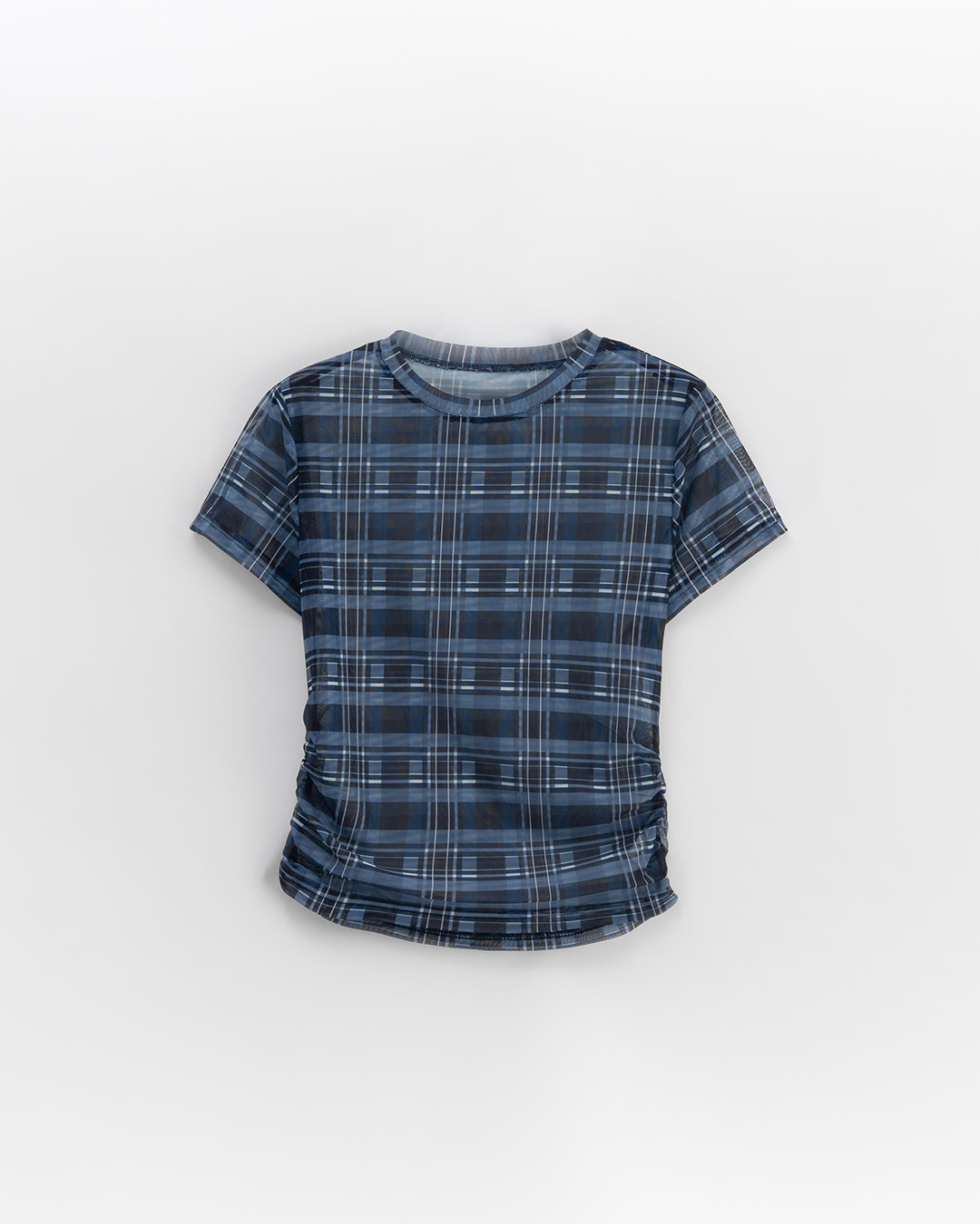 チェックサイドギャザーシアートップス 3色展開