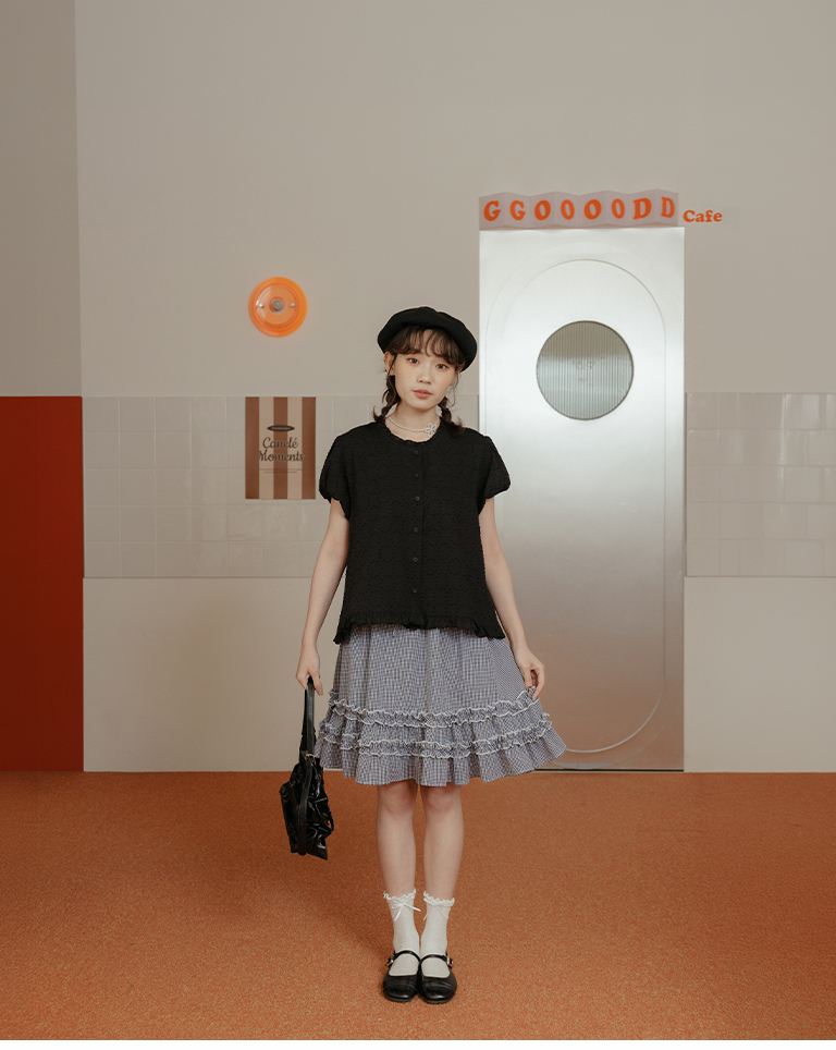 フリルパフスリーブトップス 2色展開