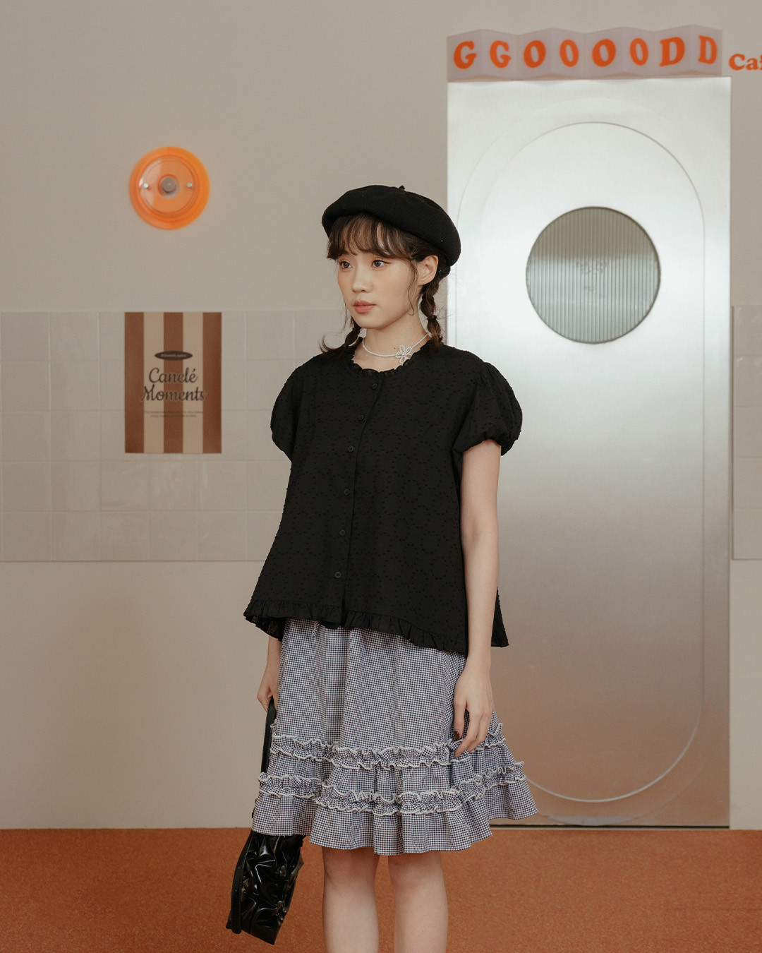 フリルパフスリーブトップス 2色展開