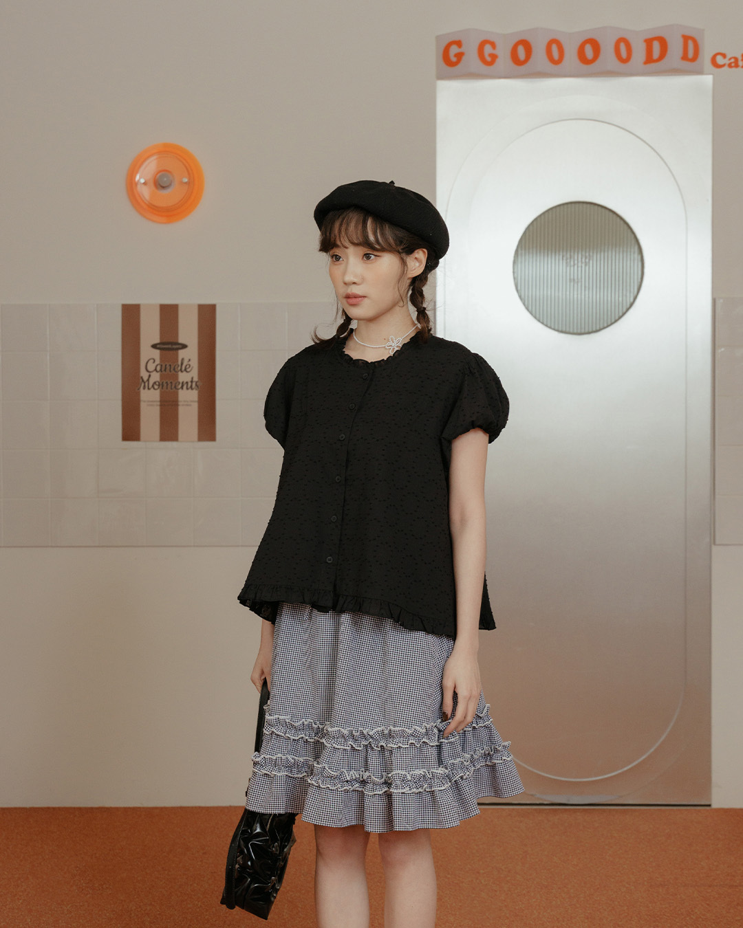 フリルパフスリーブトップス 2色展開