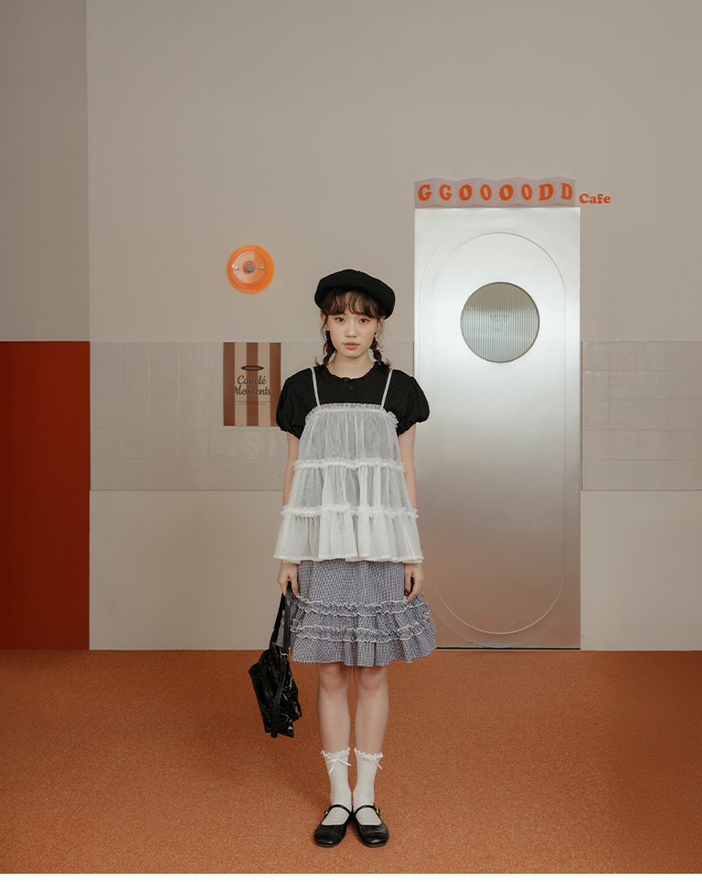 チュールフリルケーキキャミソール 4色展開