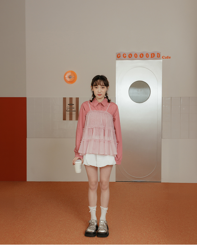 チュールフリルケーキキャミソール 4色展開