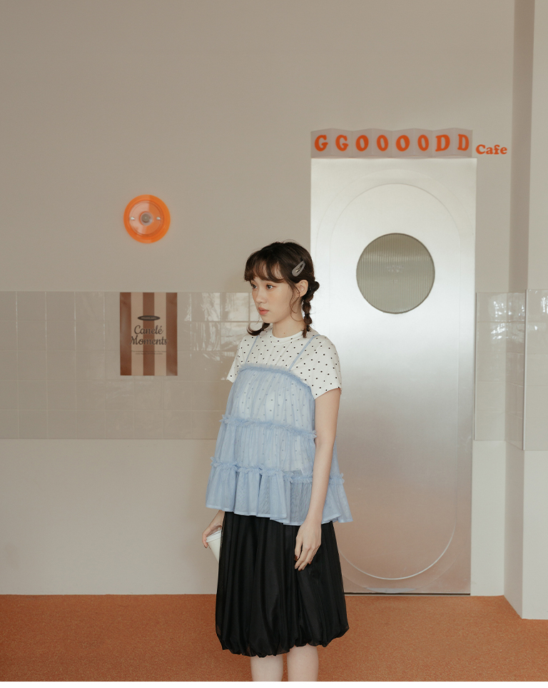 チュールフリルケーキキャミソール 4色展開