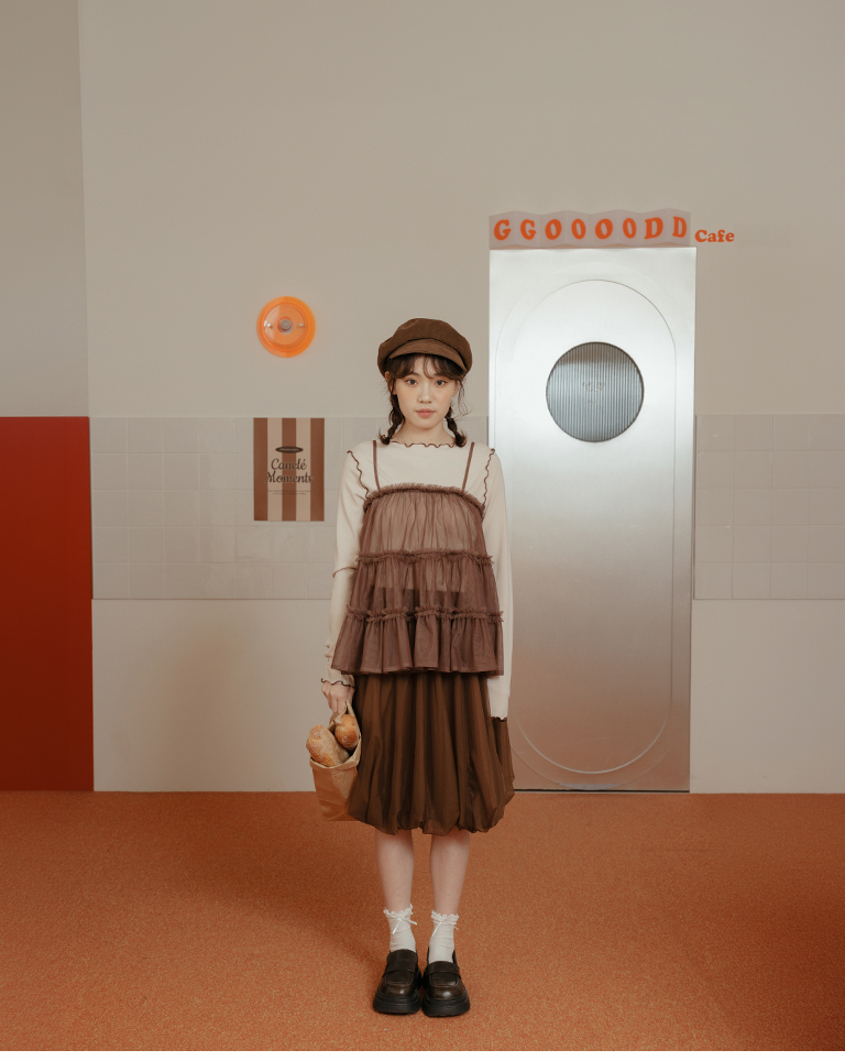 チュールフリルケーキキャミソール 4色展開