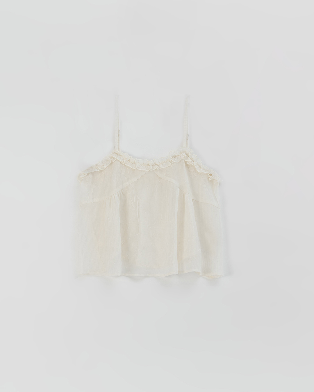 フリルネックキャミソール ホワイト