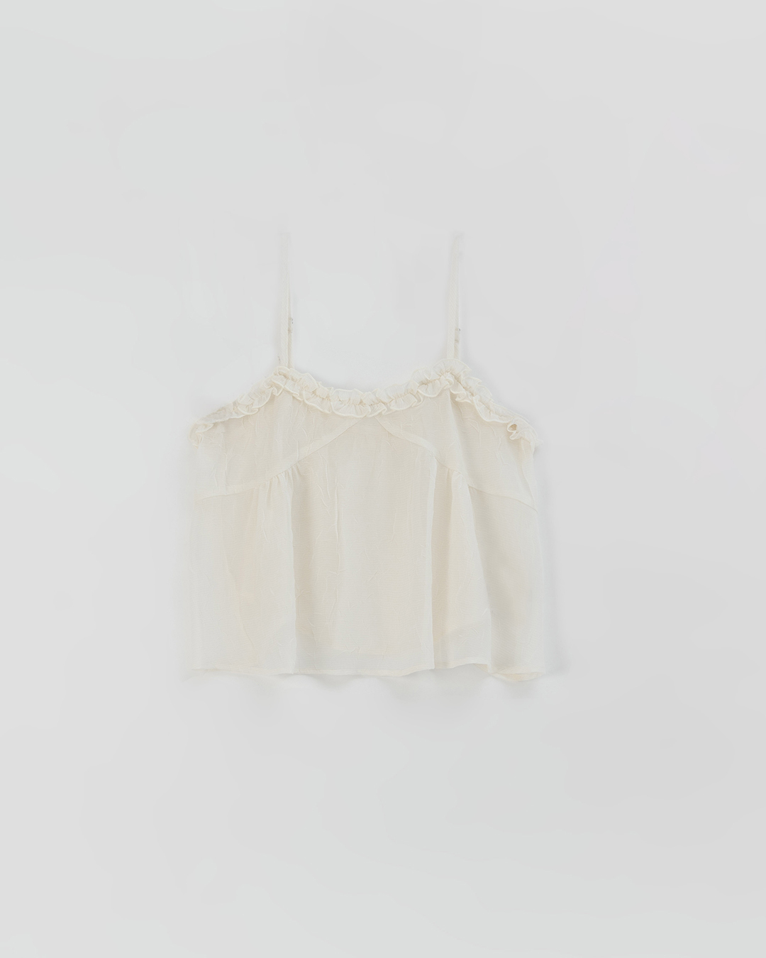 フリルネックキャミソール ホワイト