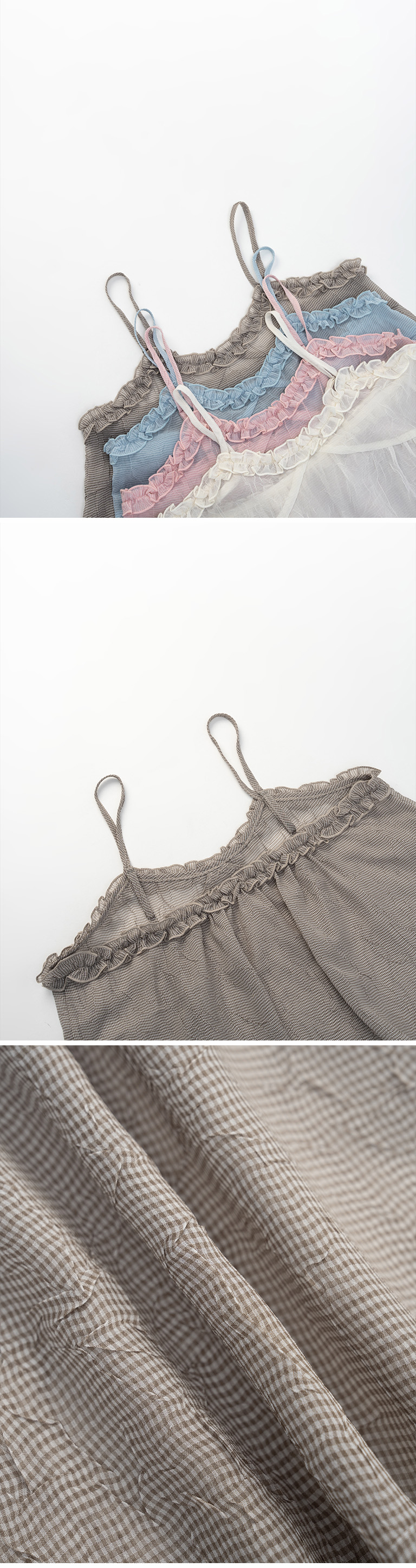 フリルネックキャミソール ホワイト