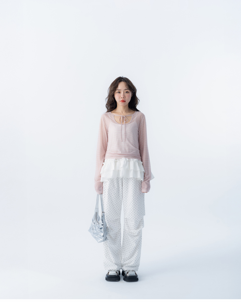 2WAYストライプシアートップス 2色展開