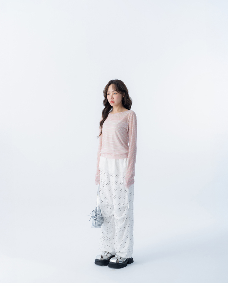 2WAYストライプシアートップス 2色展開