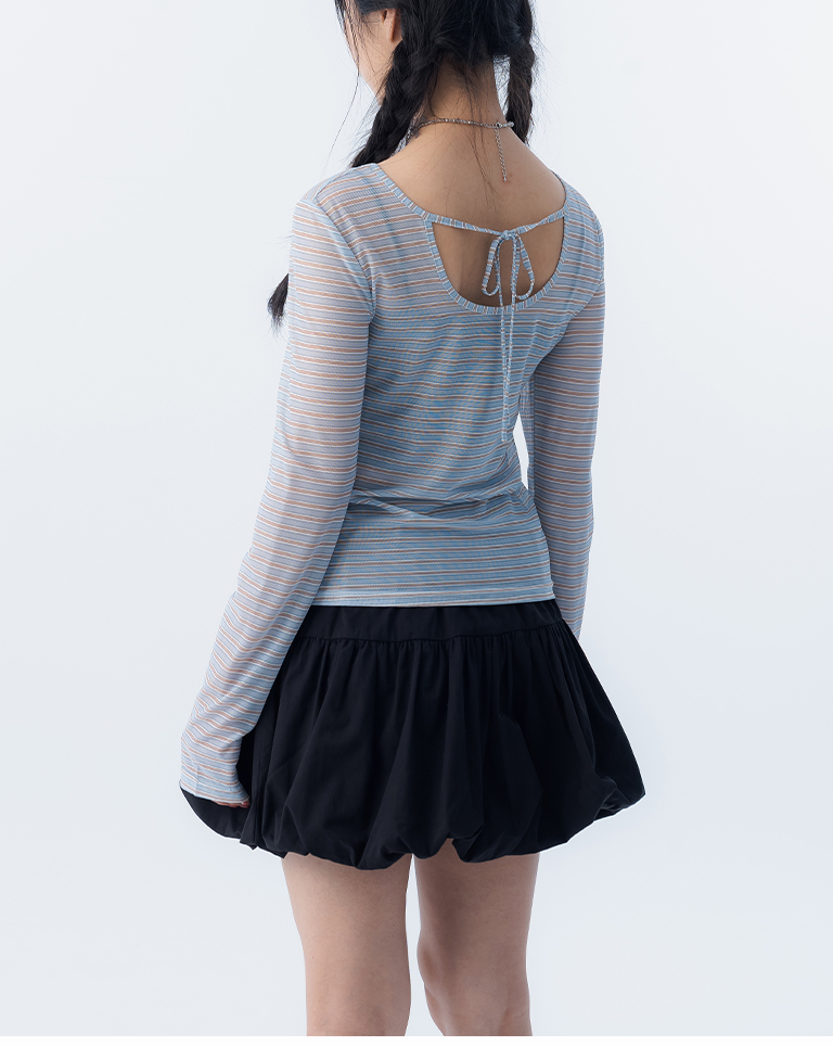 2WAYストライプシアートップス 2色展開