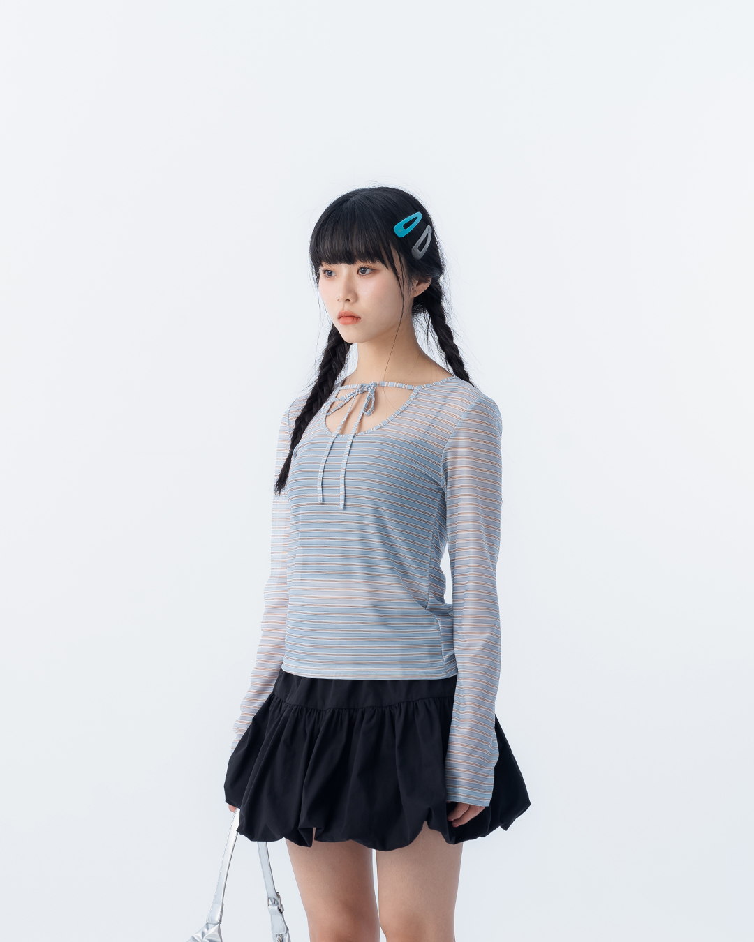 2WAYストライプシアートップス 2色展開