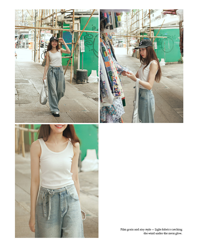 無地フィットクロップドベスト 8色展開