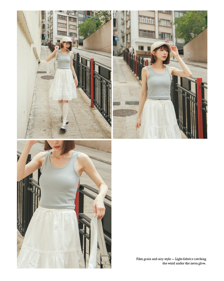 無地フィットクロップドベスト 8色展開