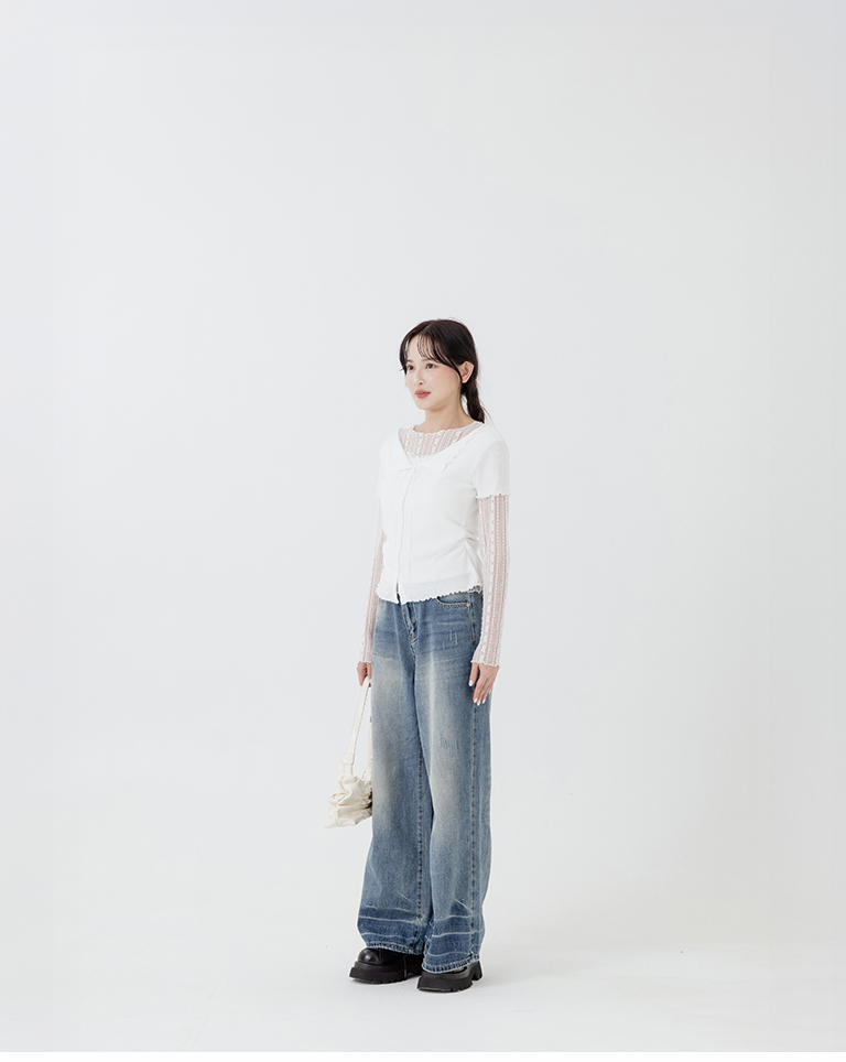 夏4未到---メロウレースドッキングトップス 3色展開