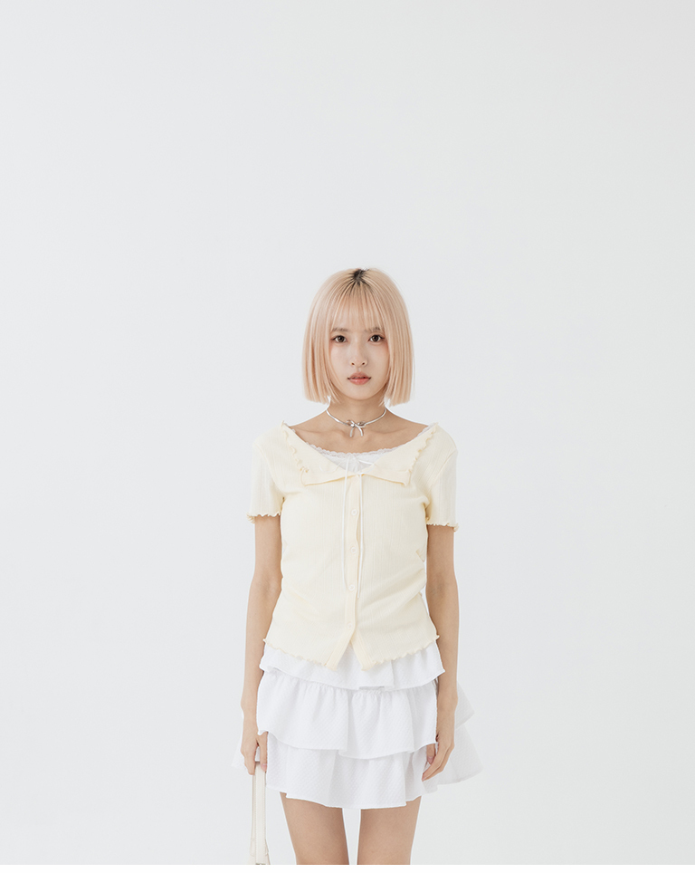 夏4未到---メロウレースドッキングトップス 3色展開