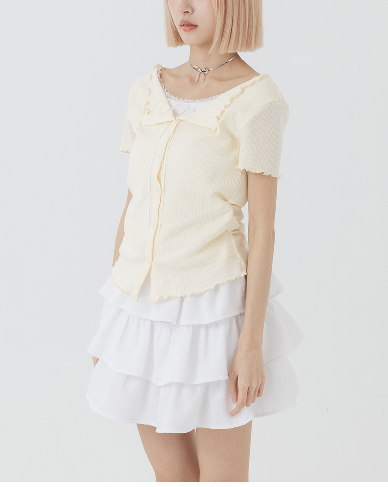 夏4未到---メロウレースドッキングトップス 3色展開