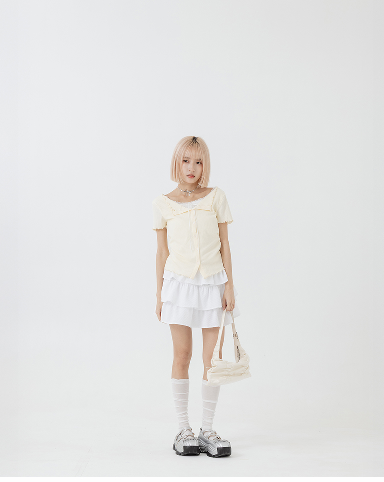 夏4未到---メロウレースドッキングトップス 3色展開