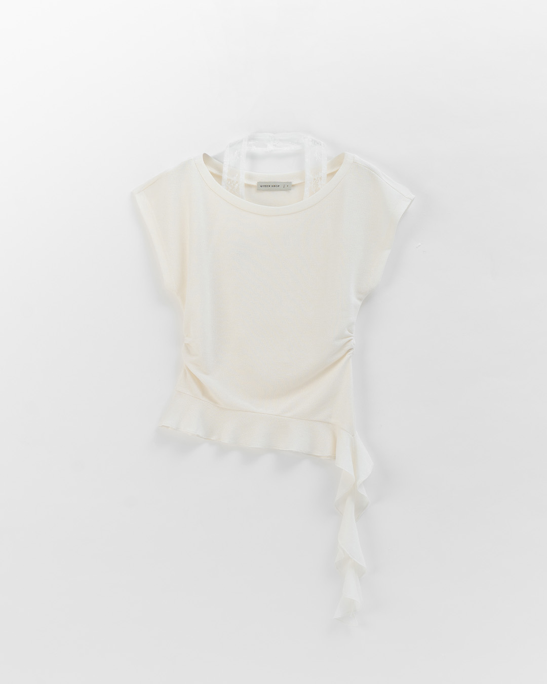 レースドッキングフリルトップス 3色展開