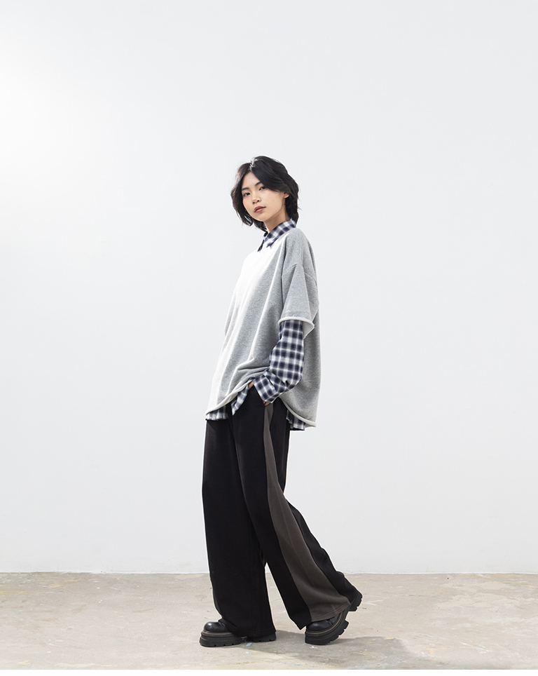 ロールヘムワイドシルエット半袖トップス 3色展開