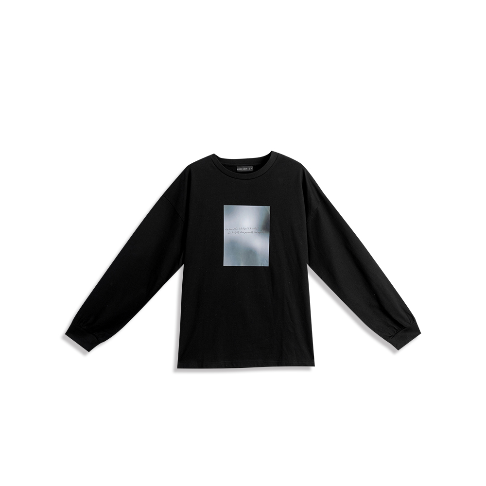 プリント長袖トップス