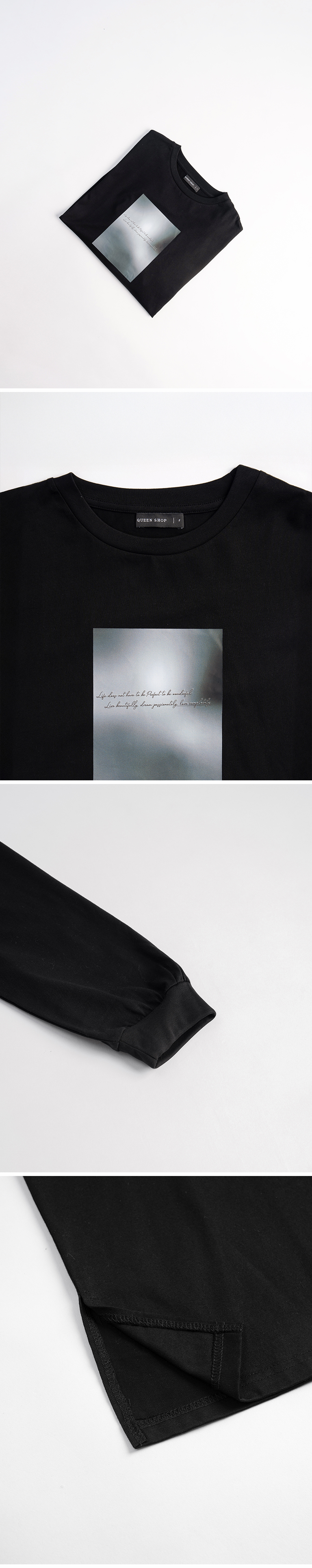 プリント長袖トップス