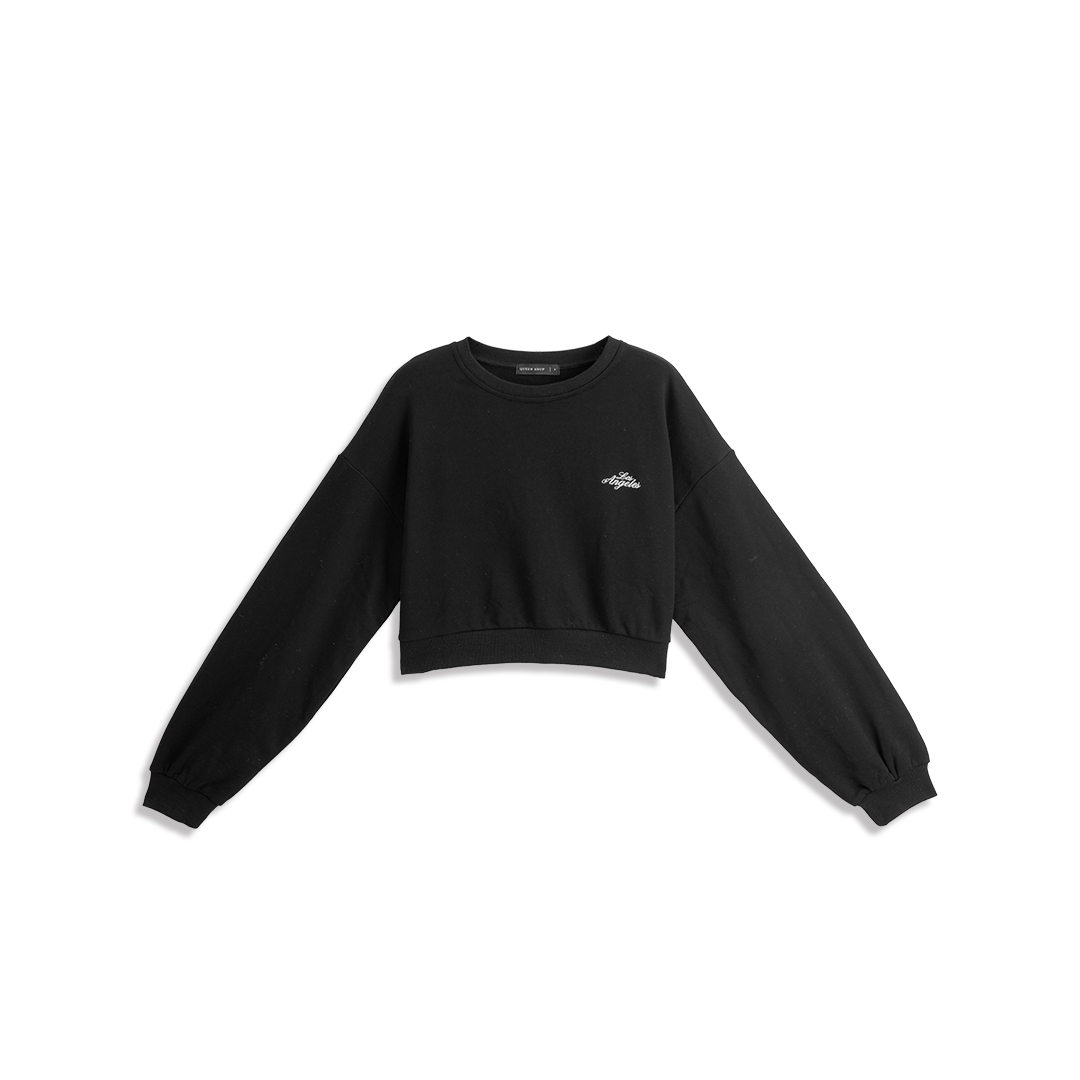 刺繍クロップドスウェット 2色展開