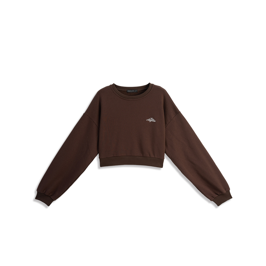 刺繍クロップドスウェット 2色展開