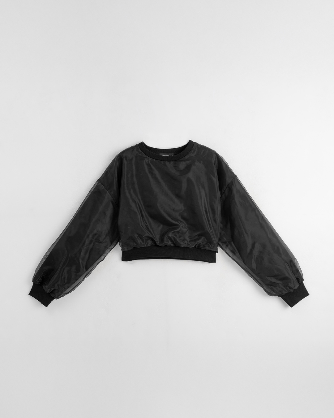 シャイニー2層チュールショートスウェット 2色展開