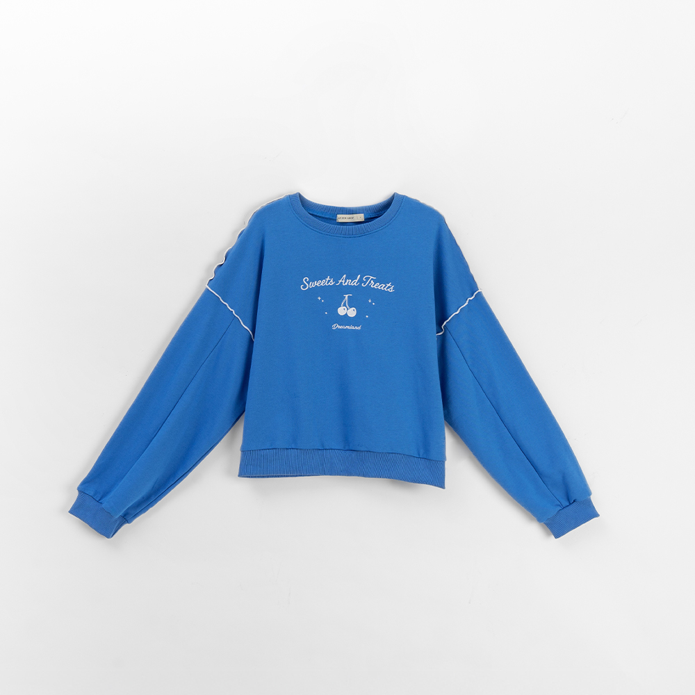 チェリー刺繍フリルスウェット 2色展開