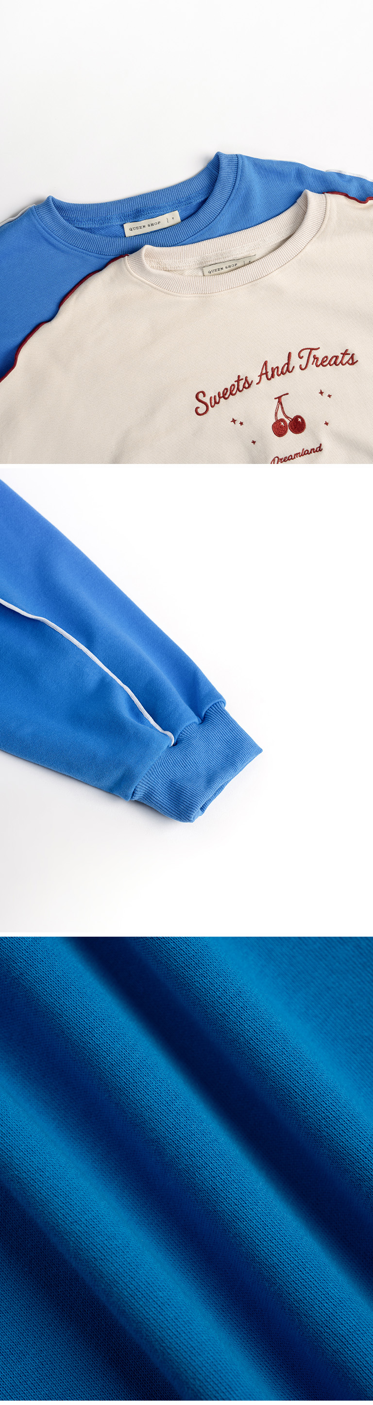 チェリー刺繍フリルスウェット 2色展開