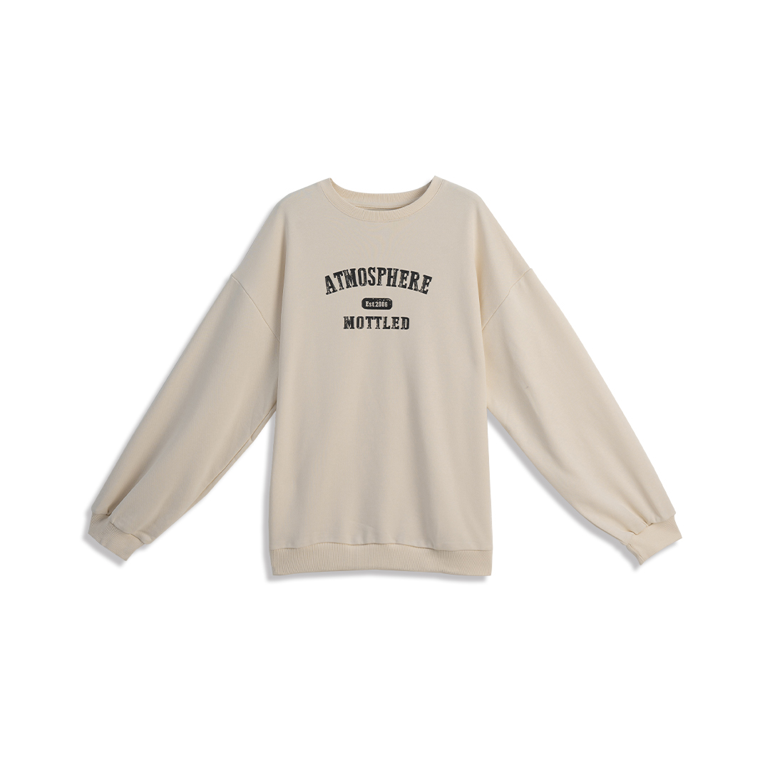 英字プリント長袖スウェット 2色展開