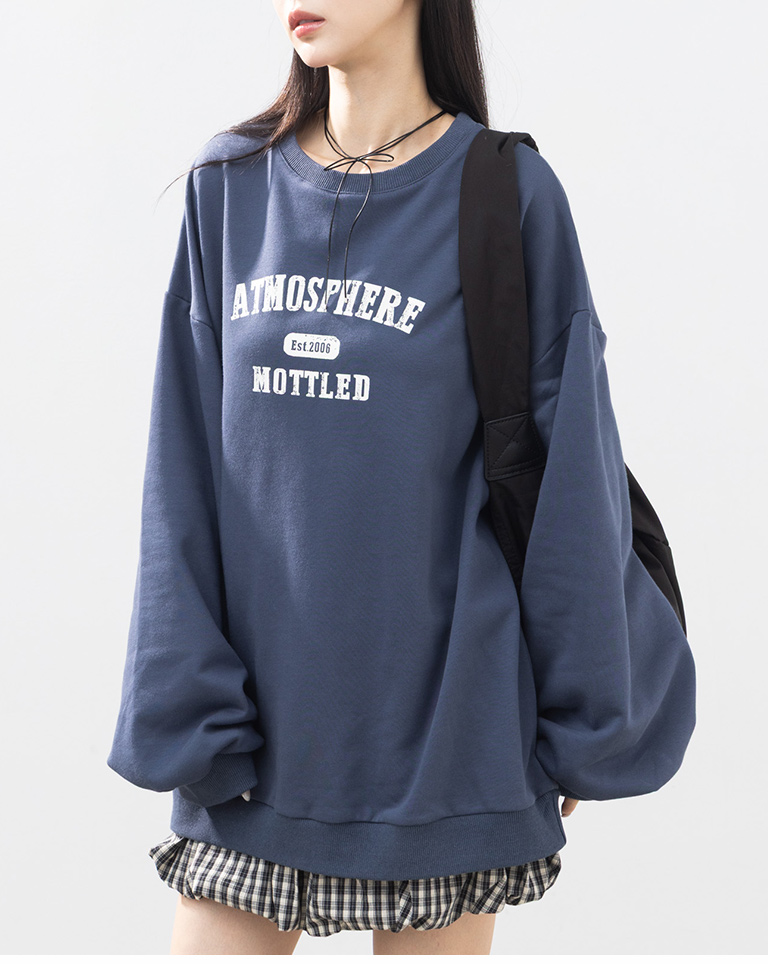 英字プリント長袖スウェット 2色展開