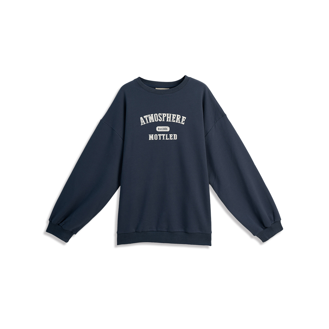 英字プリント長袖スウェット 2色展開