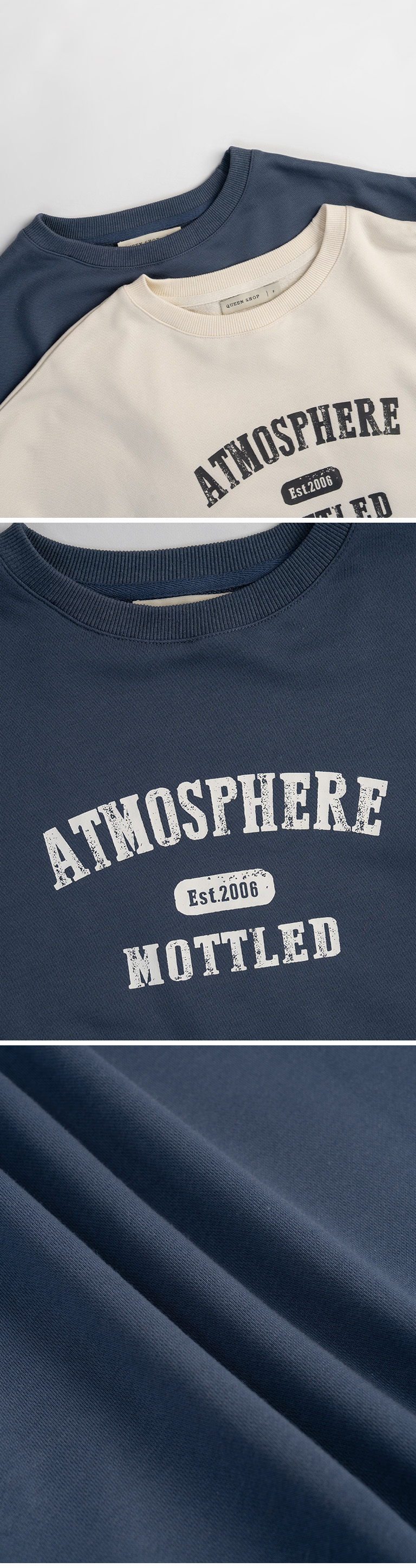 英字プリント長袖スウェット 2色展開