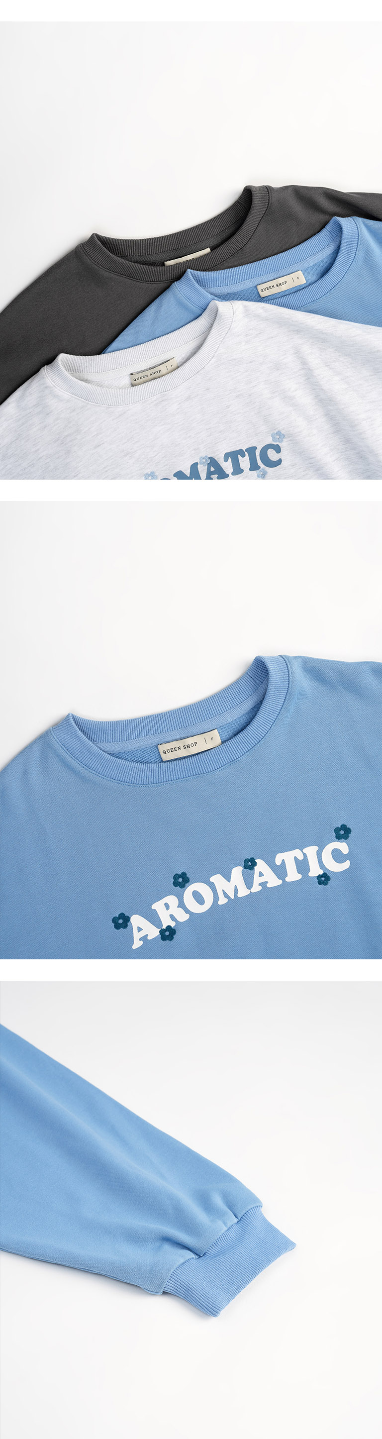 フラワー刺繍スウェット 3色展開