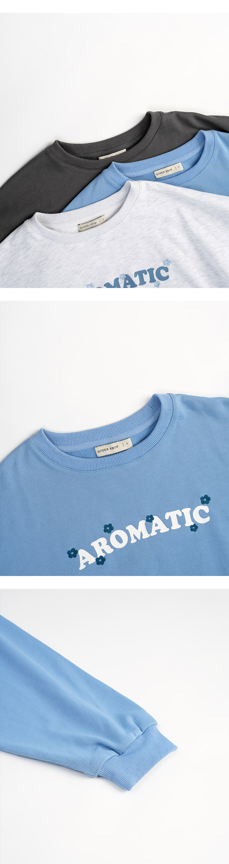 フラワー刺繍スウェット 3色展開