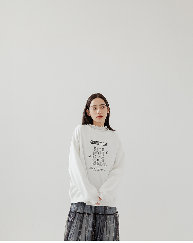 キャットプリントスウェット 2色展開