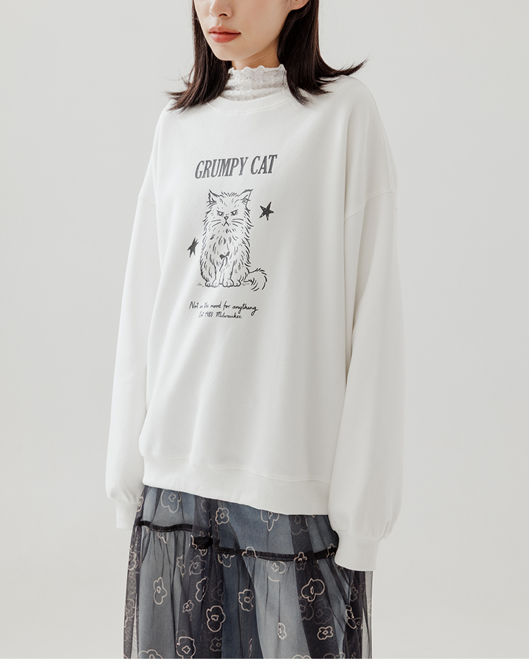 キャットプリントスウェット 2色展開