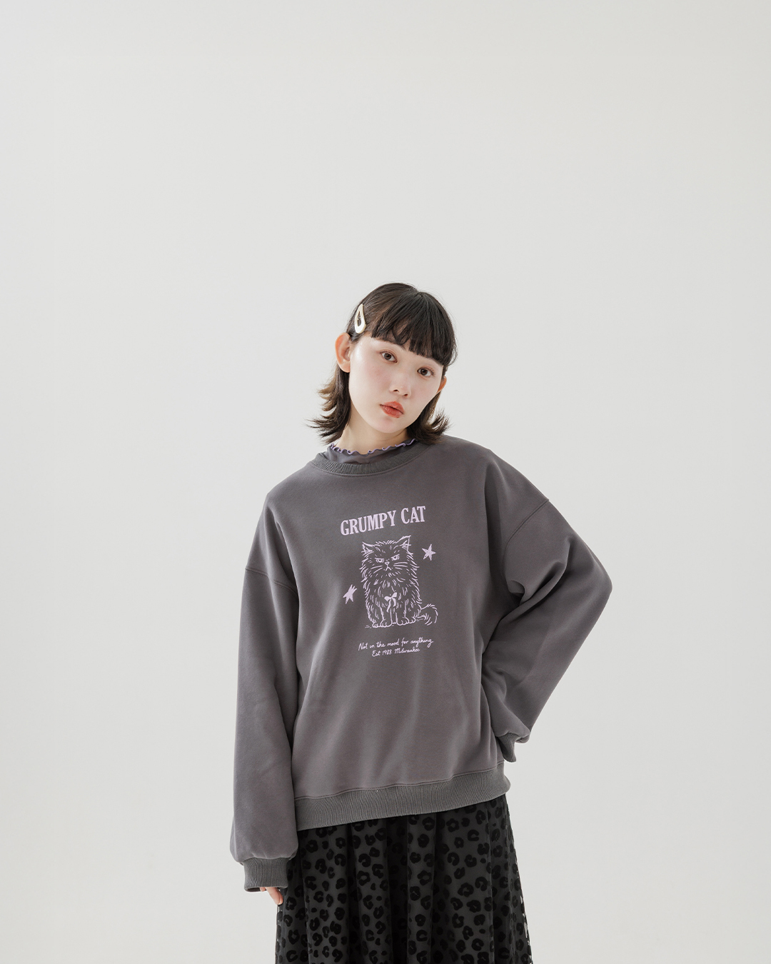 キャットプリントスウェット 2色展開