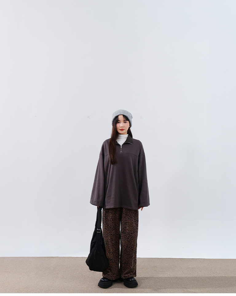 ハーフボタンワイドトップス 2色展開