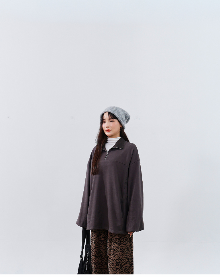 ハーフボタンワイドトップス 2色展開