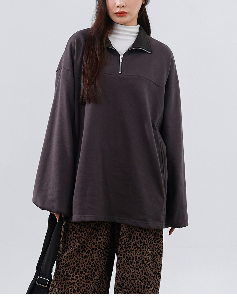 ハーフボタンワイドトップス 2色展開