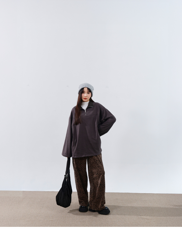 ハーフボタンワイドトップス 2色展開