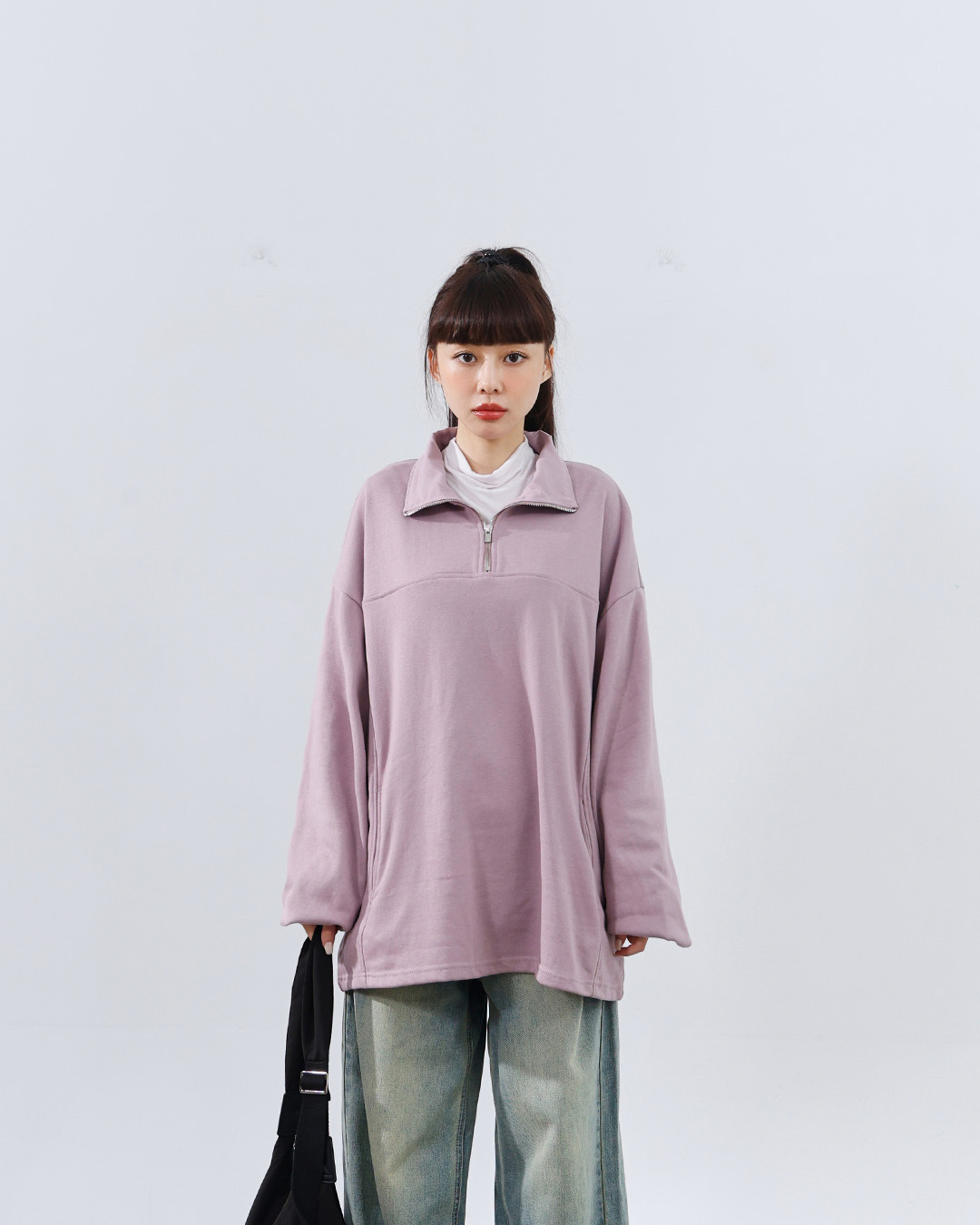 ハーフボタンワイドトップス 2色展開