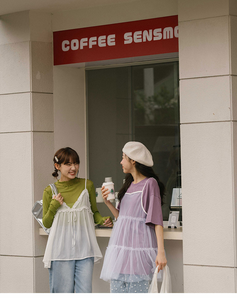 シアーティアードレイヤードトップス 3色展開