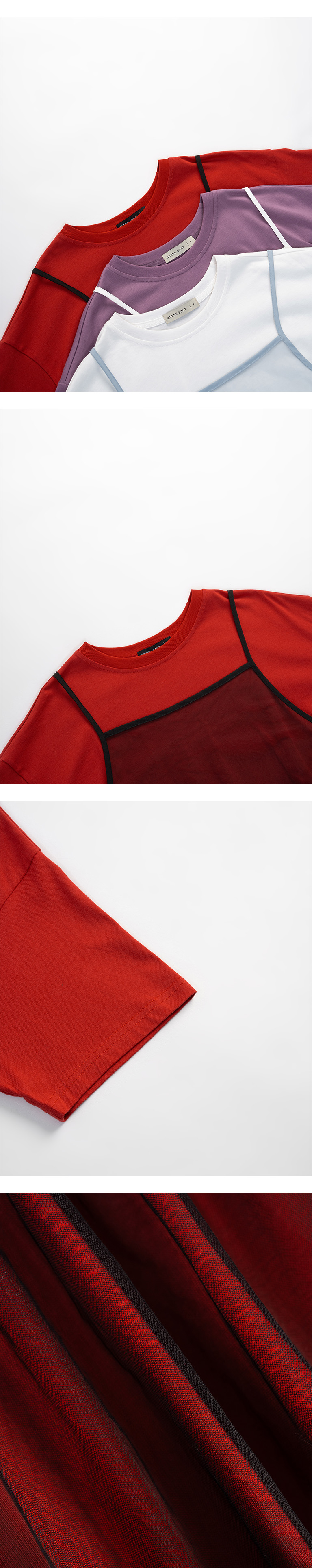 シアーティアードレイヤードトップス 3色展開