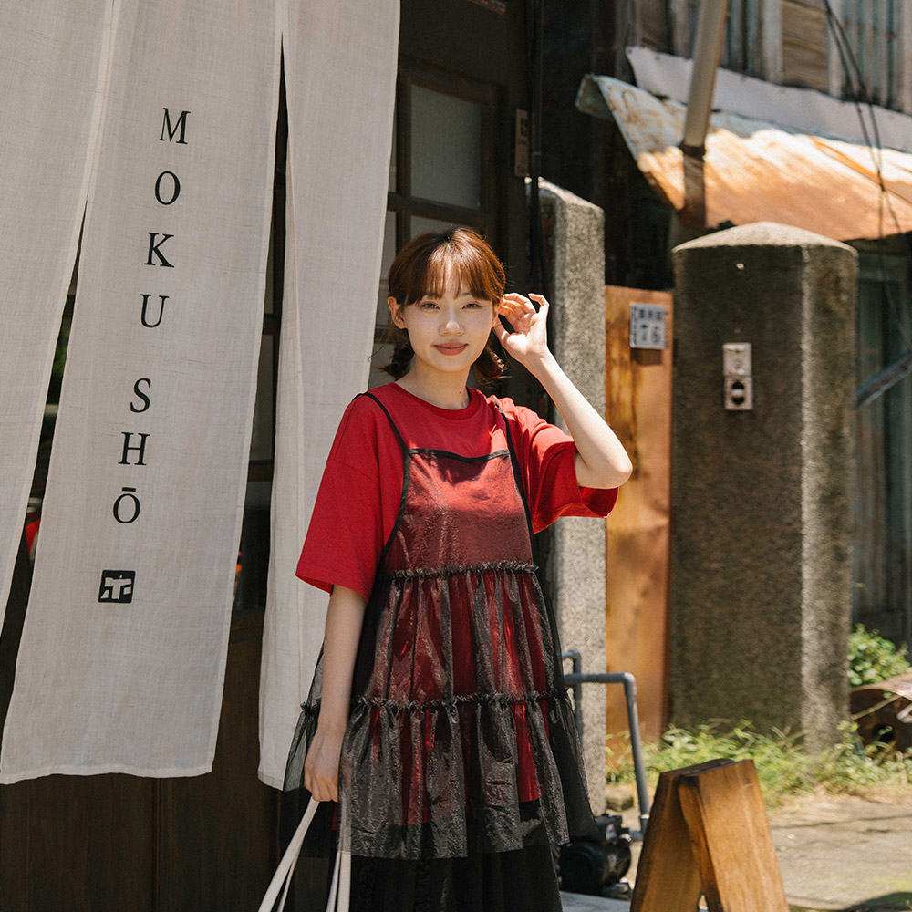 シアーティアードレイヤードトップス 3色展開