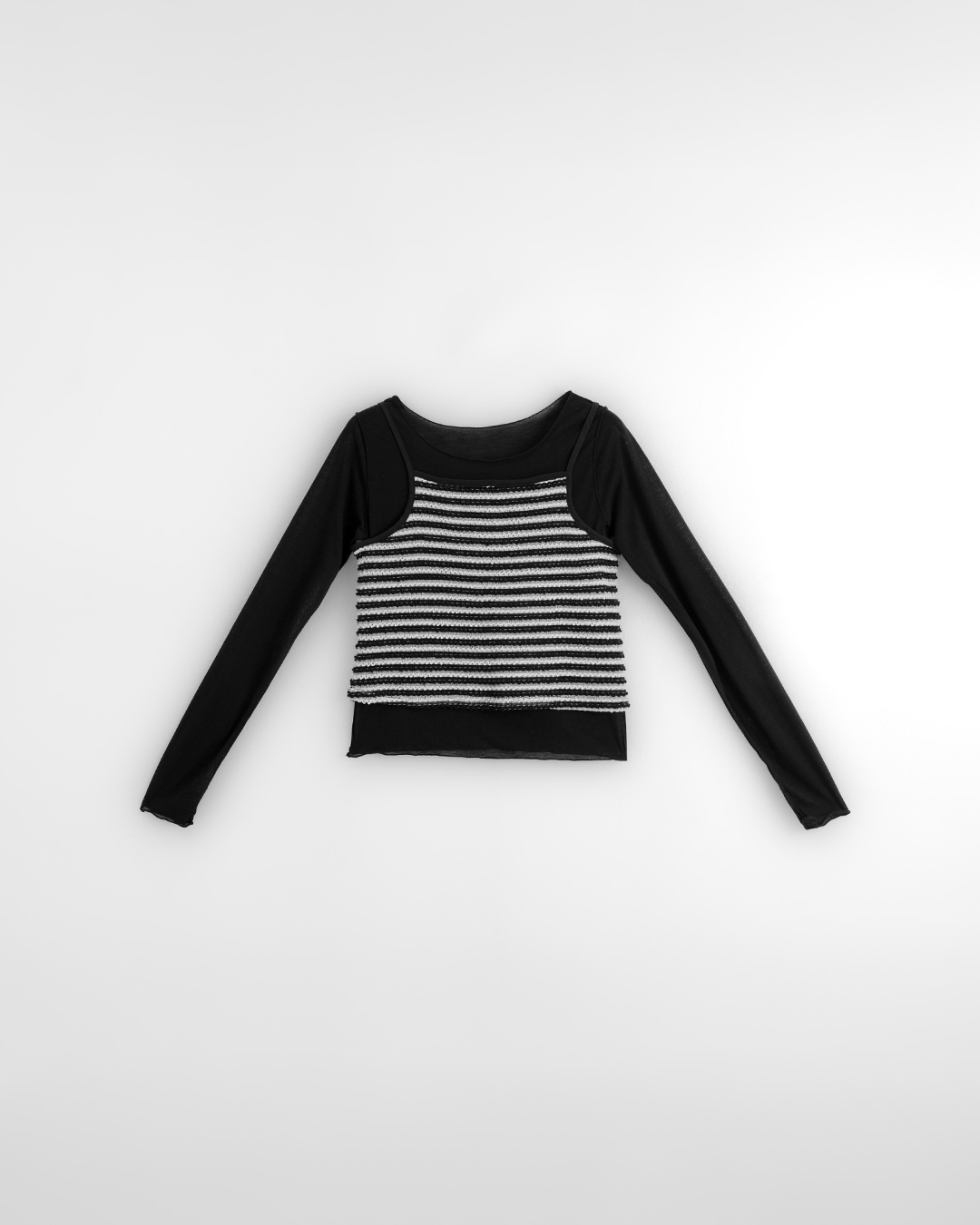 ストライプニット2点セットトップス
