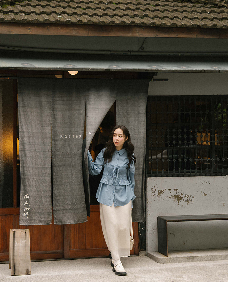 2WAYギャザービスチェシャツ 2色展開